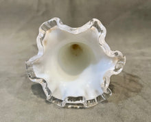 Load image into Gallery viewer, Vintage Fenton Double Crimped Milk Glass Epergne Peg Vase