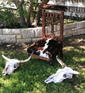 Cowhide Upholstered Prayer Chair