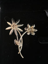 Load image into Gallery viewer, Mid-Century Milk Glass &amp; Rhinestone Daisy Pin / Brooch
