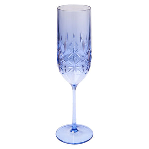 CLASSIC CHAMPAGNE GLASSES (SET OF 4) PLASTIC (COBALT BLUE)