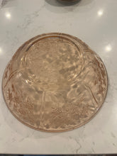 Load image into Gallery viewer, Cabbage Rose Serving Bowl Pink Depression Glass
