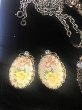 Load image into Gallery viewer, VIntage West Germany Hand Painted Porcelain Necklace &amp; Clip-On Earrings Set Signed
