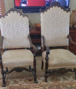 His & Hers English Cowhide & Leather Fireside Chairs