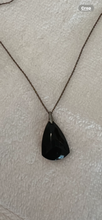 Load image into Gallery viewer, Vintage Black Onyx Teardrop Pendant with 8.5in Chain No Markings
