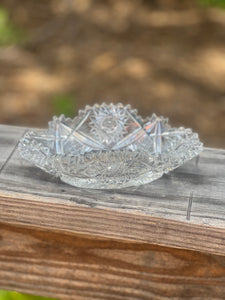 1920's American Brilliant Crystal Oval Relish Bowl