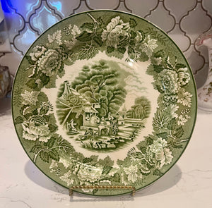 Vintage Enoch Woods English Scenery Wood & Sons England 10in Plate Green Transferware