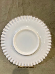 Vintage Fenton Silver Crest Milk Glass Sandwich Plate