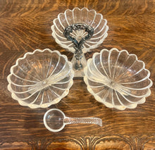Load image into Gallery viewer, Heisey Crystolite 3-part Condiment Relish Dish w/Spoon RARE!
