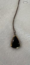 Load image into Gallery viewer, Vintage Black Onyx Teardrop Pendant with 8.5in Chain No Markings
