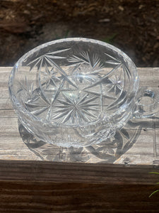 1920's American Brilliant Star of David Crystal Olive Bowl