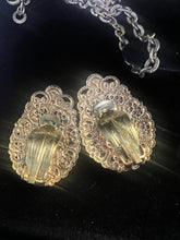 Load image into Gallery viewer, VIntage West Germany Hand Painted Porcelain Necklace &amp; Clip-On Earrings Set Signed
