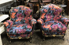 Load image into Gallery viewer, Upholstered French Chairs &amp; Painted Coffee Table
