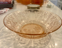 Load image into Gallery viewer, Cabbage Rose Serving Bowl Pink Depression Glass
