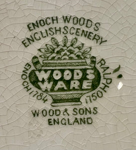 Vintage Enoch Woods English Scenery Wood & Sons England 10in Plate Green Transferware