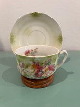 Load image into Gallery viewer, Victorian Hand Painted Cup &amp; Saucer with Wood Stand Germany
