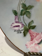 Load image into Gallery viewer, Vintage Hand Painted Pastel Pink Floral 10in Decorative Plate
