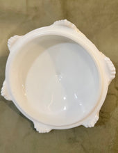 Load image into Gallery viewer, Vintage Fostoria Milk Glass Grape Leaf Covered Candy Dish
