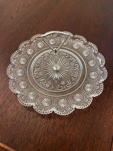 Vintage Glass Round Serving Tray