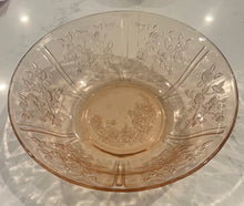 Load image into Gallery viewer, Cabbage Rose Serving Bowl Pink Depression Glass
