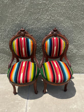 Load image into Gallery viewer, Victorian Eastlake Serape &amp; Cheetah Upholstered Chairs
