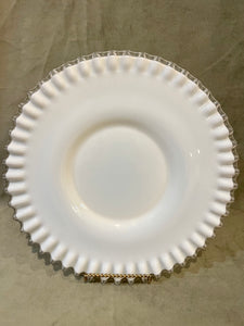 Vintage Fenton Silver Crest Milk Glass Sandwich Plate