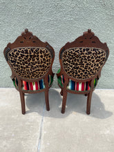 Load image into Gallery viewer, Victorian Eastlake Serape &amp; Cheetah Upholstered Chairs
