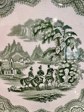 Load image into Gallery viewer, Vintage Green Transferware Plate T. Hughes Military Sketches
