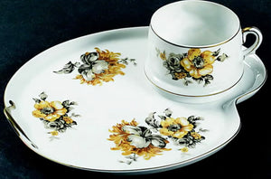 Snack Plate & Cup Set Eggshell by Craftsman Japan