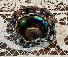 Load image into Gallery viewer, Fenton Carnival Glass Basket Weave Bowl
