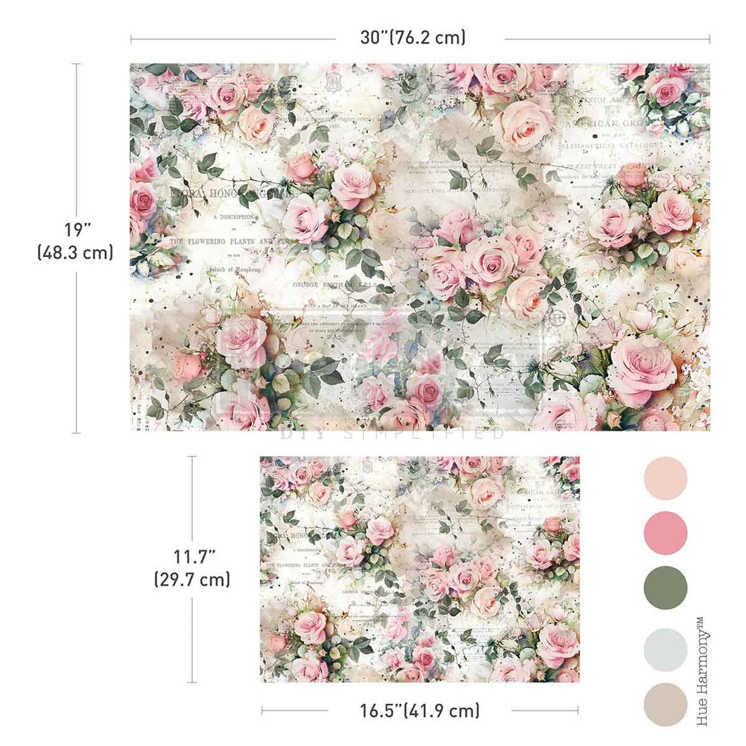 ROSY REVERIE DECOUPAGE TISSUE PAPER